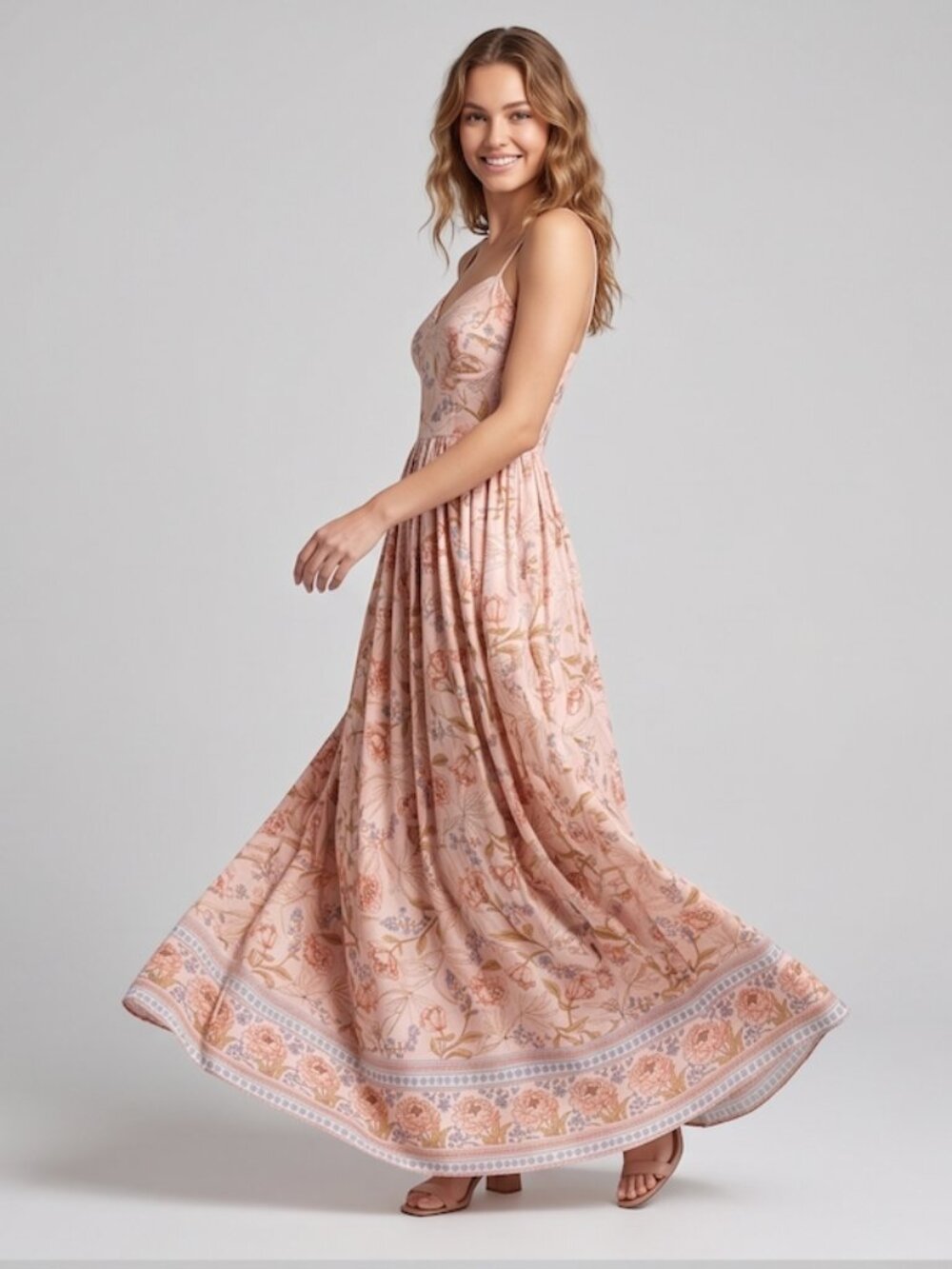 Bohemian Floral Print Cami Dress - Picture 2 of 13